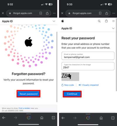 iforgot.apple.com重置密码页面截图